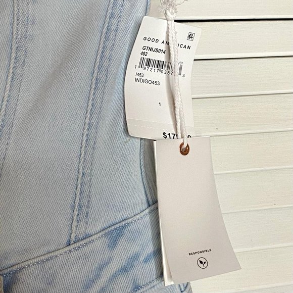 COPY - Good American FIT FOR SUCCESS Compression 90s Tube Denim Jumpsuit Light … - Picture 6 of 9